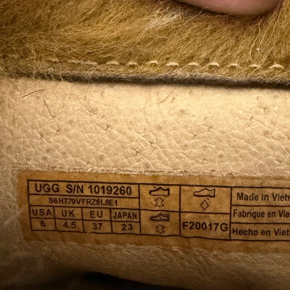 UGG Valberg Chestnut Suede and Fur Tall Wedge Boots Women's Size 6 - Picture 14 of 14